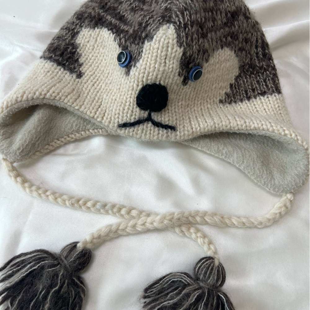 Baby /Kids wool blend Knit Bear Hat beanie unisex
